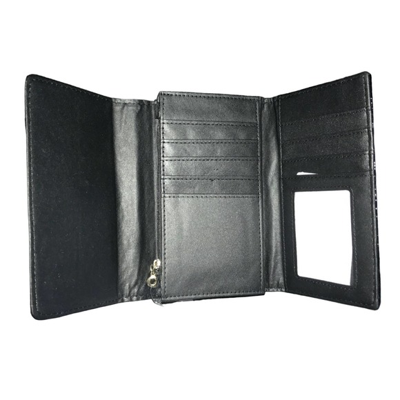 BELLO TUTTI BLACK WITH GOLD TONE ACCENT TRI-FOLD WALLET - Picture 3 of 3